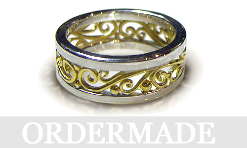 オーダーメイド・シルバー＆K24純金の指輪